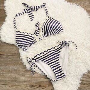 Profile Blush Striped Bikini Triangle Small Beach Vacation Swim
